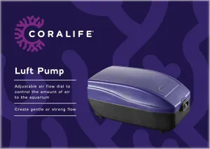 Coralife Aquarium Fish Tank Marine Salt Water or Fresh Water Luft Air Pump