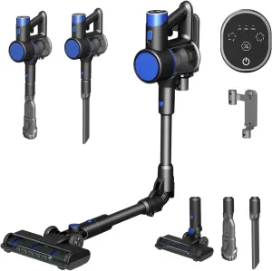 Cordless Vacuum Cleaners for Home, Bendable Wand, Powerful Suction, Rechargeable Stick Vacuum, 40Min Runtime, Lightweight, Handheld Vacuum for Hardwood Floor Carpet Tile Pet Hair, Blue