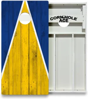 CornholeAce City Tailgate Series All Weather Pro Cornhole Board Set - Waterproof 4x2 Regulation Size, Made in USA, Triple Wide Legs, 3/4" PVC, Official Tournament Boards, Outdoor Ready (2 Boards)