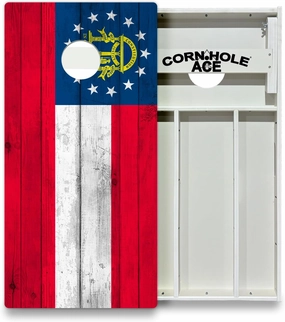 CornholeAce State Flag Series All Weather Pro Cornhole Board Set - Waterproof 4x2 Regulation Size, Made in USA, Triple Wide Legs, 3/4" PVC, Tournament Boards, & Outdoor Ready (2 Boards)