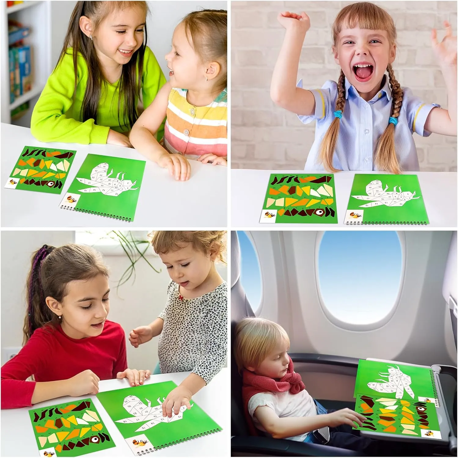 Crafts for Kids Ages 4-8 Sticker Paint Number Books Stickers for Kids Animals Ocean Vehicle Insect Sticker Book for Girls Boys Birthday Party Favor Car Plane Travel Activity Toy