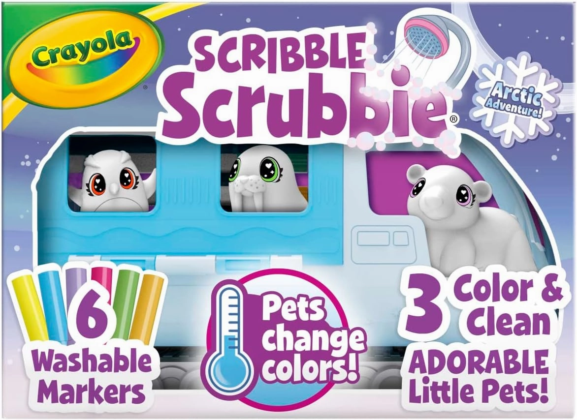 Crayola Scribble Scrubbie Pets Arctic Snow Explorer, Color & Wash Creative Toy, Gift for Kids, Age 3, 4, 5, 6
