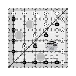 Creative Grids Quilt Ruler 5-1/2in x 5-1/2in Square – CGR5 – Made in USA, Non-Slip Grip Acrylic Quilting, Sewing, Crafting, Patchwork Ruler for Measuring & Cutting Fabric