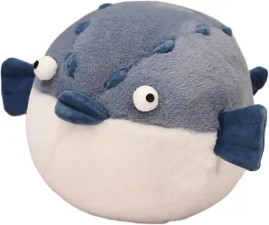 Crocodilian Blowfish Stuffed Animals Toys Cute Xmas Gift Throw Pillows Cushion Plush Toy Cushion Puffer Fish Plush Toy for Halloween Bedroom Car, B 45cm