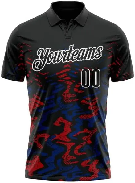 Customize Name, Short Sleeve Shirt, Black Kelly Green-Red 3D Bowling Abstract Grunge Art Performance