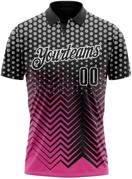 Customize Name, Short Sleeve Shirt, Black Kelly Green-Red 3D Bowling Abstract Grunge Art Performance
