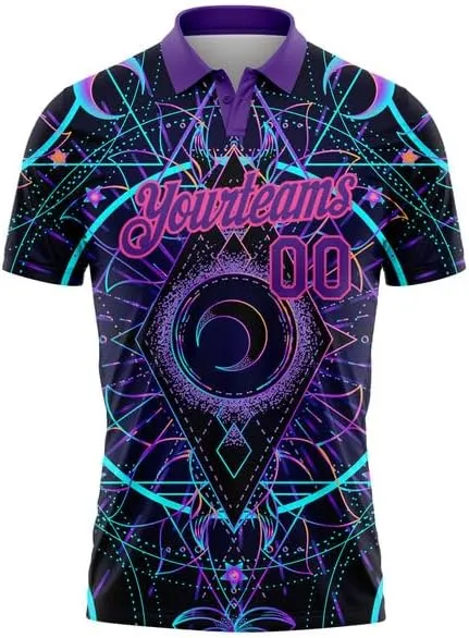Customize Name,Custom Jersey, Polo Sport, Black Pink 3D Pink Ribbon Breast Cancer Awareness Month Women