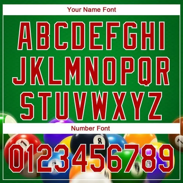 Customize Name,Custom Jersey, Polo Sport, Green Red-White 3D Pattern Design Flame Billiards 8 Ball Polo