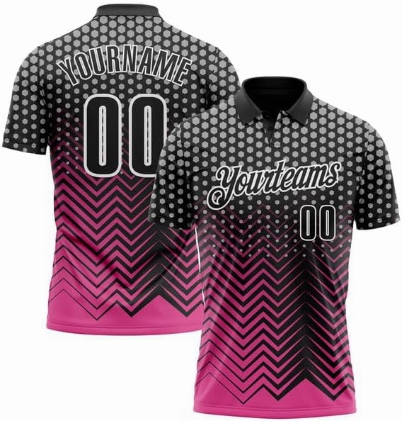 Customize Name, Short Sleeve Shirt, Black Kelly Green-Red 3D Bowling Abstract Grunge Art Performance