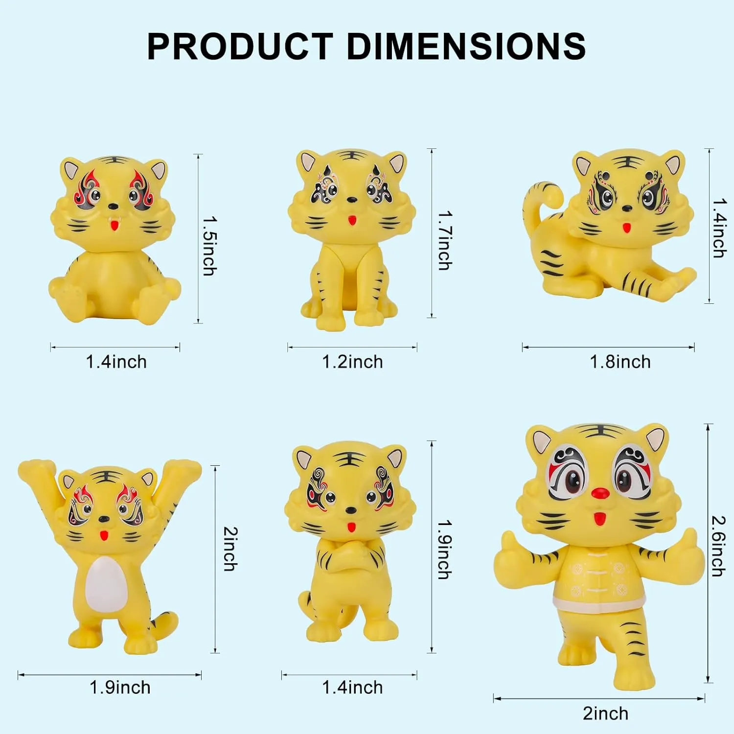 Cute Animal Toys, Tiger Toys,Realistic Safari Animal Figures,Plastic Tiger Figures 6Ps with Tray for Kids (Pink)