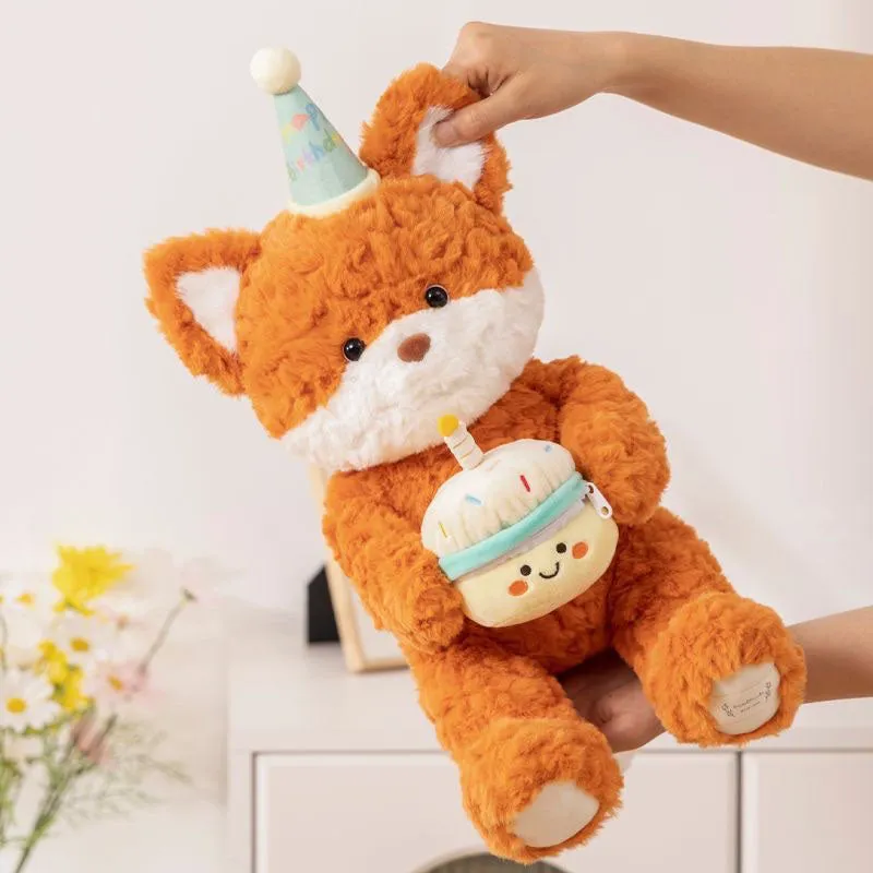 Cute Birthday Bear Fox Plush