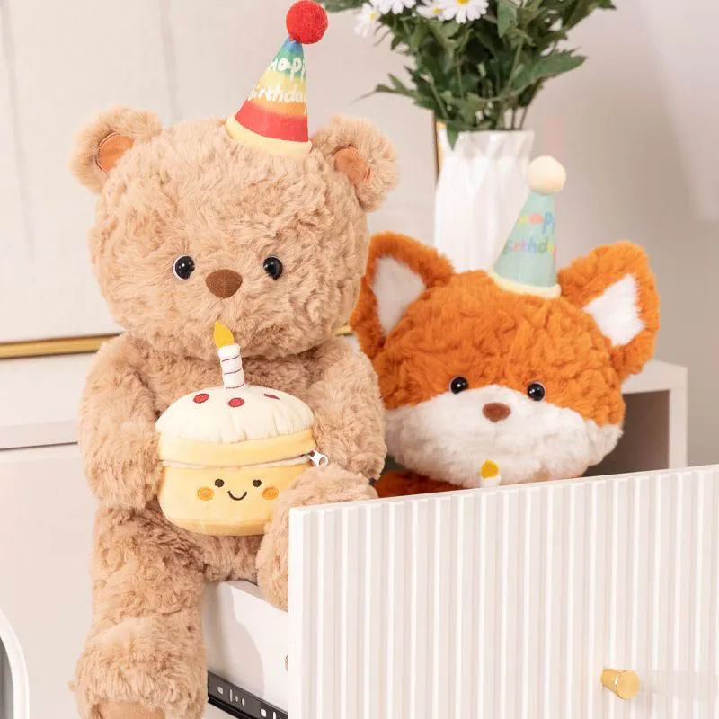 Cute Birthday Bear Fox Plush