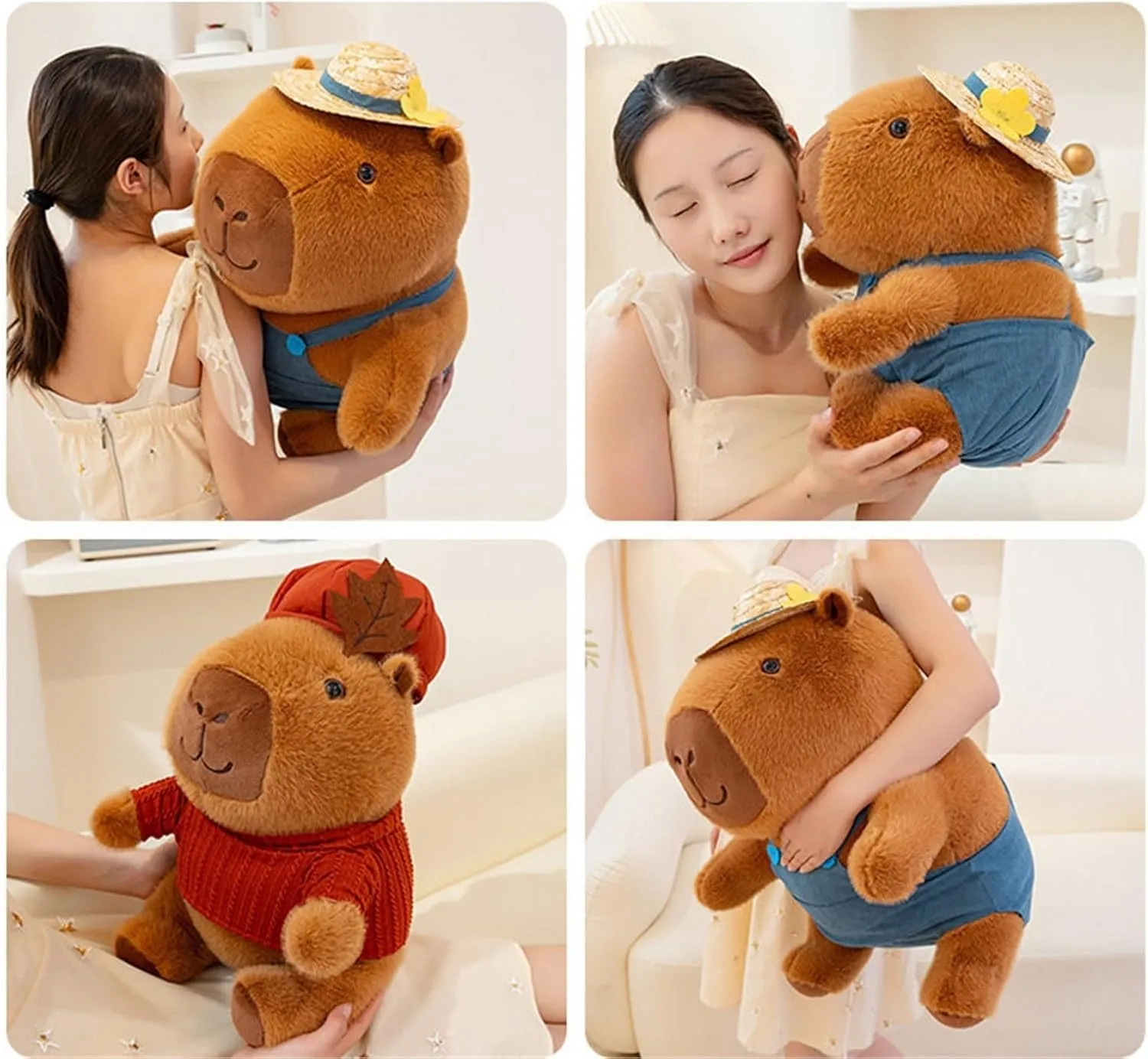 Cute Capybara Plush, Dressed Capybara Plush Toy, Kawaii Capybara Stuffed Animals Toy, Birthday Gift for Boys and Girls(Red)