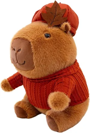 Cute Capybara Plush, Dressed Capybara Plush Toy, Kawaii Capybara Stuffed Animals Toy, Birthday Gift for Boys and Girls(Red)