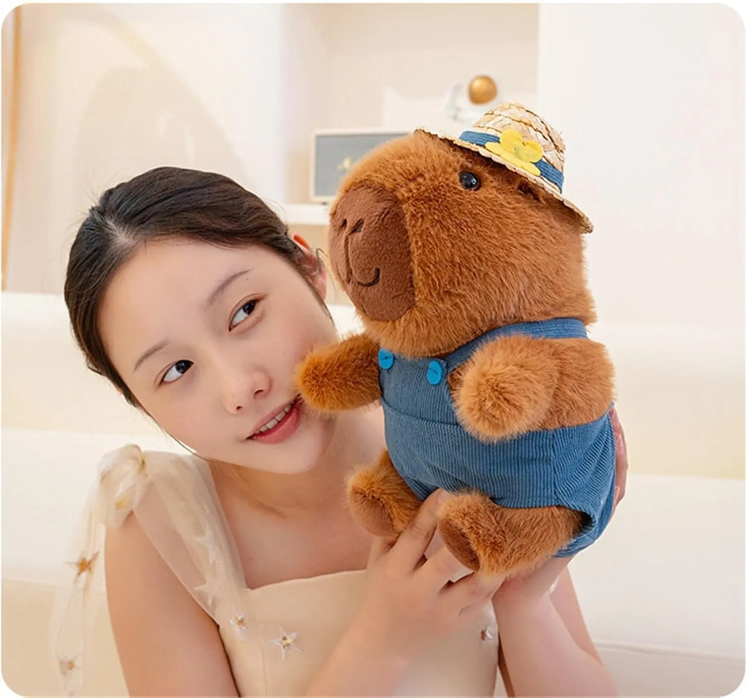 Cute Capybara Plush, Dressed Capybara Plush Toy, Kawaii Capybara Stuffed Animals Toy, Birthday Gift for Boys and Girls(Red)