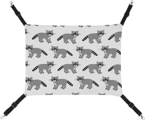 Cute Reccoon Cat Hanging Hammock Soft Breathable Pet Cage Dog Hammock with Adjustable Straps and Metal Hooks