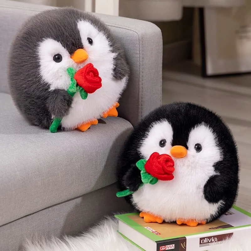 Cute Rose Penguin Plush Toy