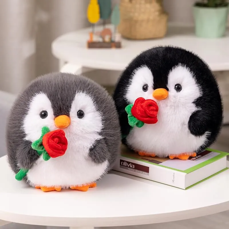 Cute Rose Penguin Plush Toy