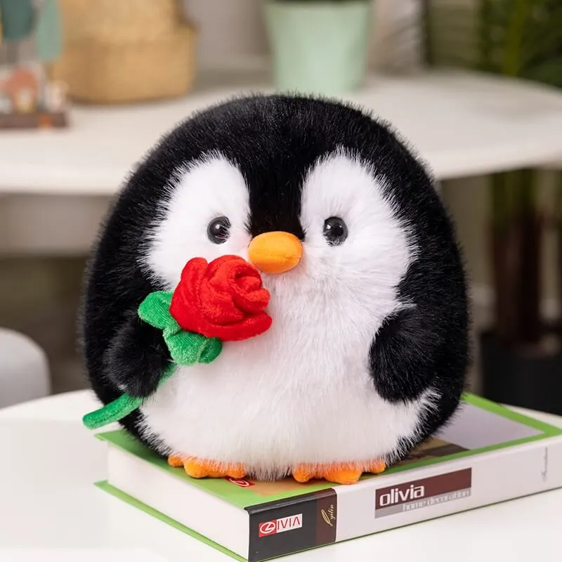 Cute Rose Penguin Plush Toy