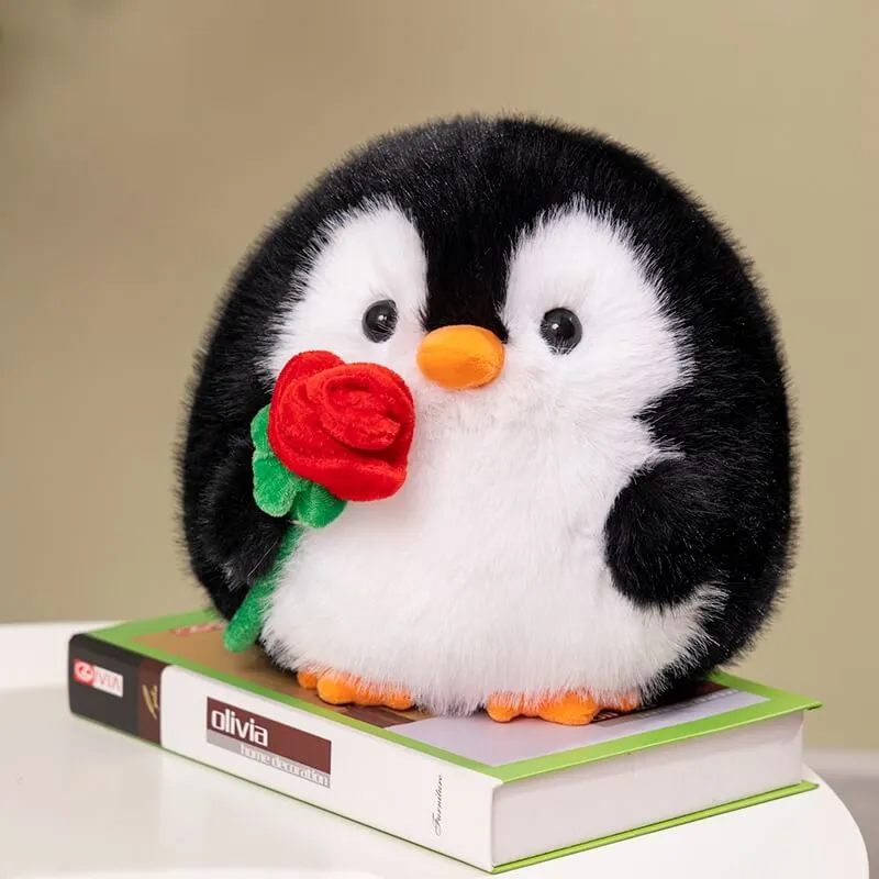 Cute Rose Penguin Plush Toy