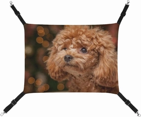Cute Poodle Puppy Cat Hanging Hammock Soft Breathable Pet Cage Dog Hammock with Adjustable Straps and Metal Hooks, style, 202403255