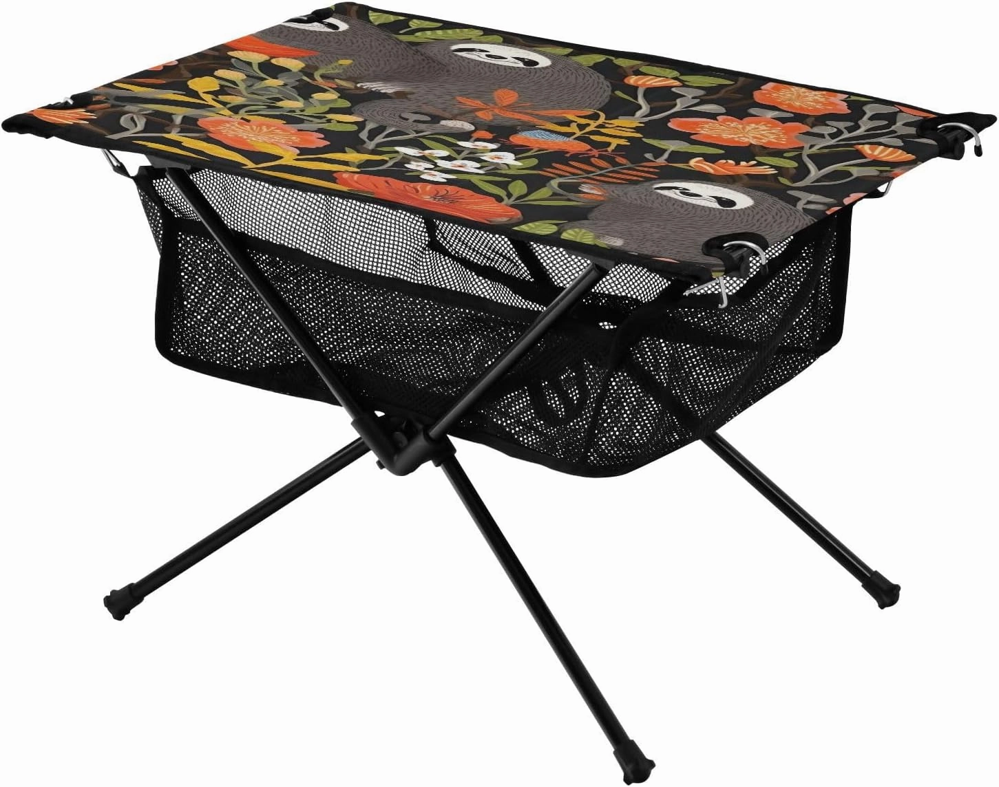 Cute Sloths Portable Folding Camping Table, Compact Lightweight Beach Table with Carrying Bag for Outdoor Picnics, BBQs, Camp