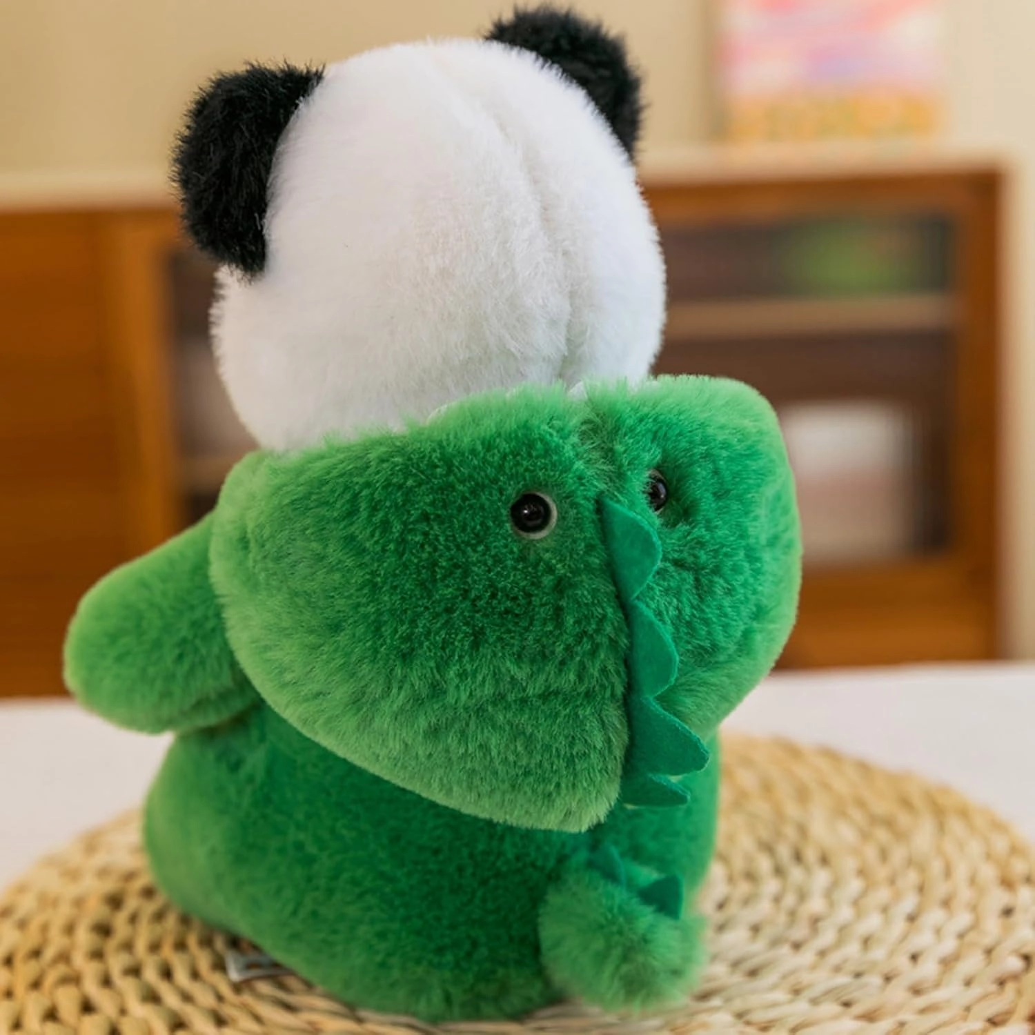 Cute Stuffed Panda Animal Cosplay as Pink Dinosaur Plush Toy in Costume - Soft Plushies for Kids 12 Inch