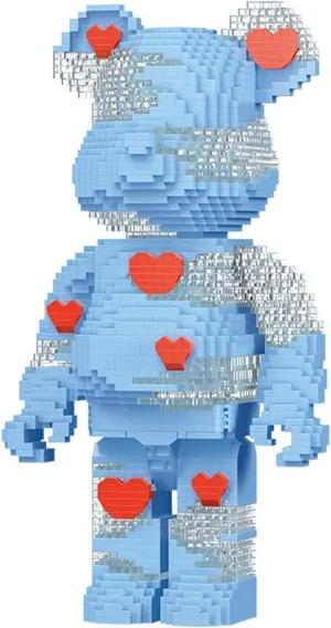 DAHONPA Blue Love Bricks Building Blocks Bear Set, Decoration Toy 2630 Pieces, Gift for Adults and Kids
