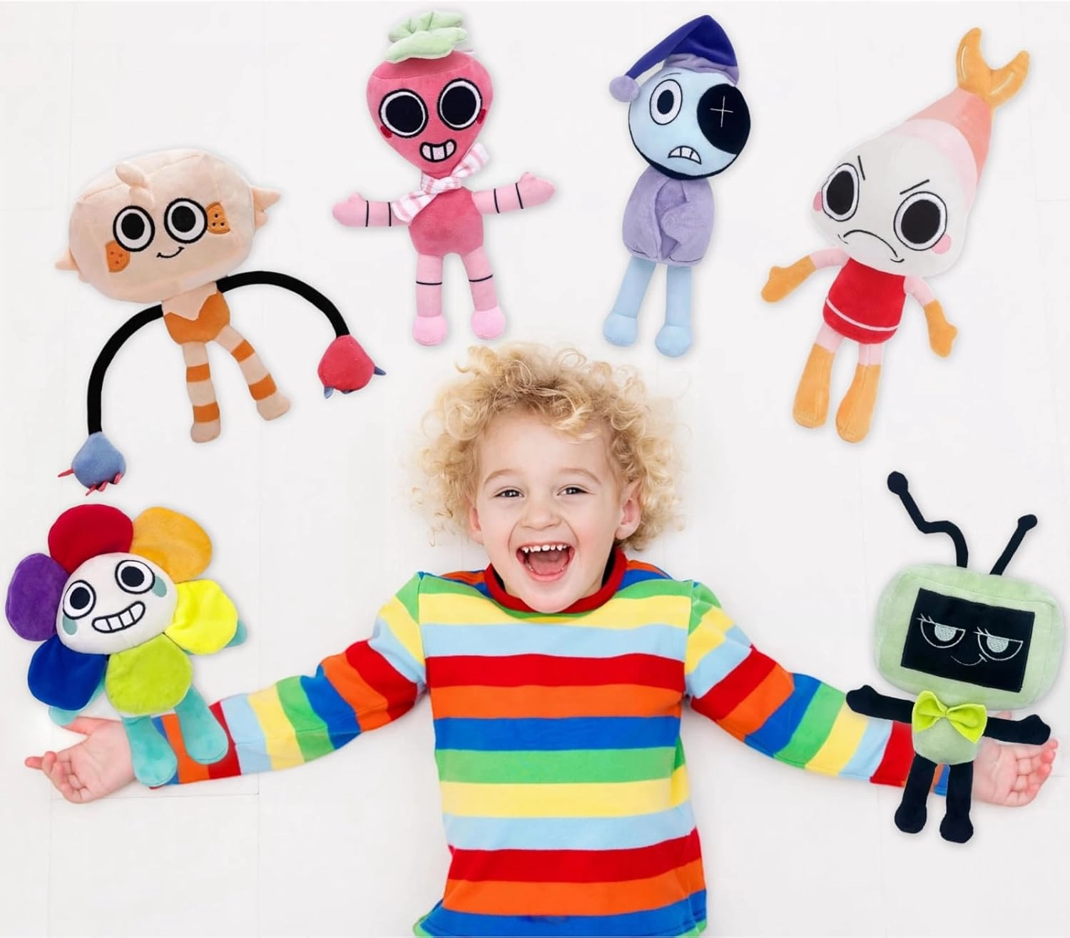 Dandy's World Plush, 14 Inch Shrimpo Dandys World Plushies Toys, Soft Stuffed Figure Doll for Fans, Stuffed Horror Game Figure Toy for Kids Boys Girls and Adult