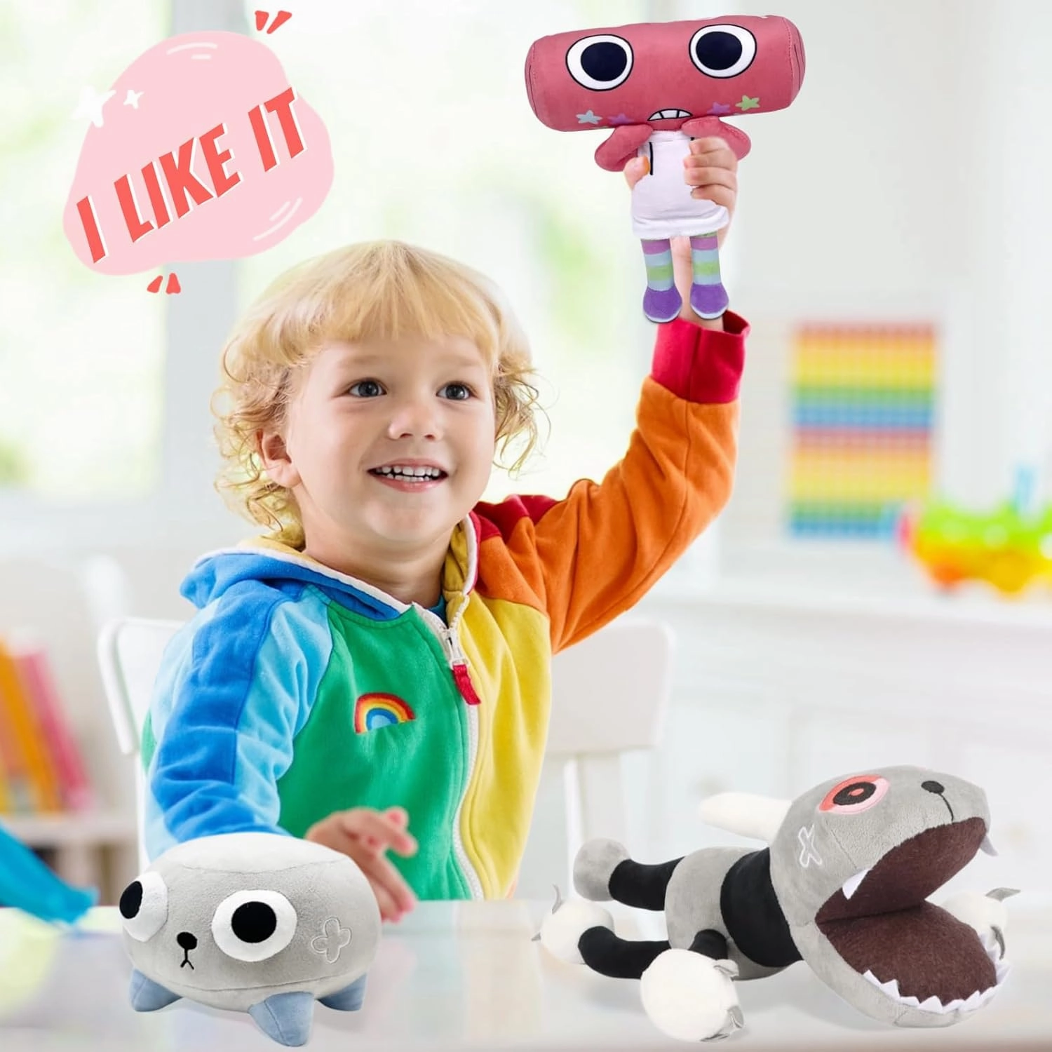Dandy's World Plush, 14 Inch Shrimpo Dandys World Plushies Toys, Soft Stuffed Figure Doll for Fans, Stuffed Horror Game Figure Toy for Kids Boys Girls and Adult