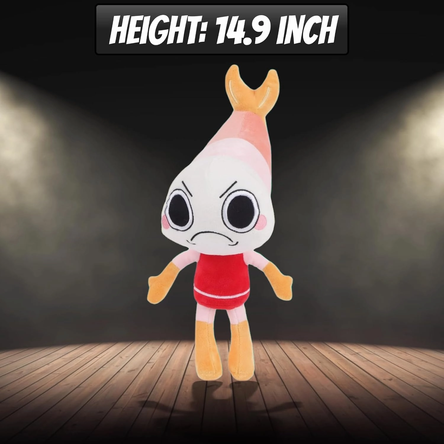 Dandy's World Plush, 14 Inch Shrimpo Dandys World Plushies Toys, Soft Stuffed Figure Doll for Fans, Stuffed Horror Game Figure Toy for Kids Boys Girls and Adult