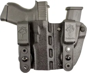 DeSantis Hidden Truth Gun Holster - Holster IWB, Conceal Carry Holster, Right Hand Appendix Holster, Kydex Holster IWB, Magazine Pouch, Compatible with GLOCK 43, 43X - Right Hand-Draw, Black