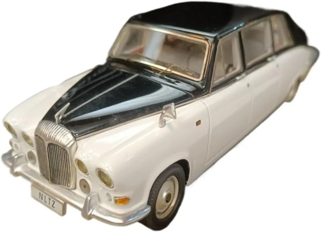 Die Cast Vehicle 1/43 for Jaguar Daimler DS420 1963 Black and White Resin 4-Door Limousine Model Game Vehicle Models Mini Cars Replica