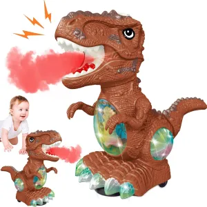Dinosaur Toys for Kids 2-4 Year Old Boy,Roar Music and Lights Toddler Toy for Boys Girls Age 1-3,Moving Dino Baby Toy with Mist Spray,Electric Dinosaur Toy for Kids 3-5 Easter Christmas Birthday Gifts