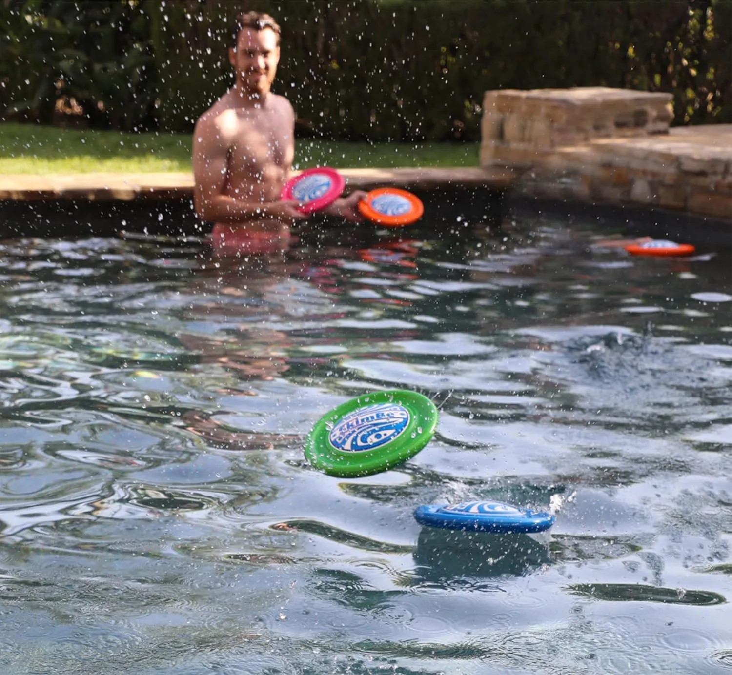 Disc | Water Disc Toy for Spring & Summer | Skips, Skims, Slides & Jumps | Ultimate Fun for Pools, Beaches & Backyards | All-Ages Outdoor Entertainment (Light Blue)