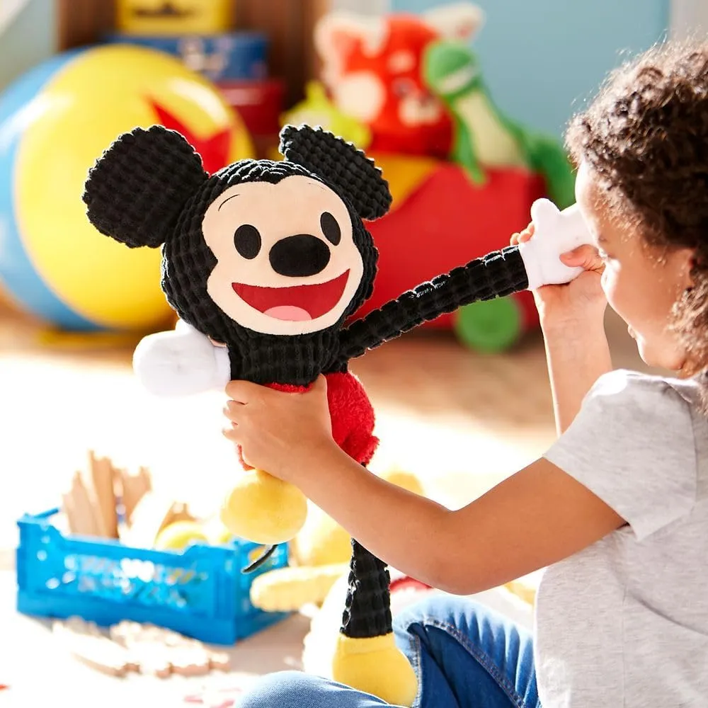 Disney Store Official Blissful Buddies Fidget Plush - Mickey Mouse Stuffed Animal with Embroidered Details, Pull Arms & Legs - Textured Plush Figure Toys for Kids