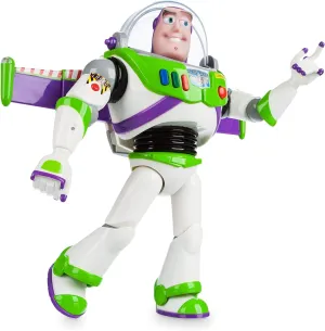 Disney Store Official Buzz Lightyear Interactive Talking Action Figure from Toy Story, Features 10  English Phrases, Interacts with Other Figures and Toys