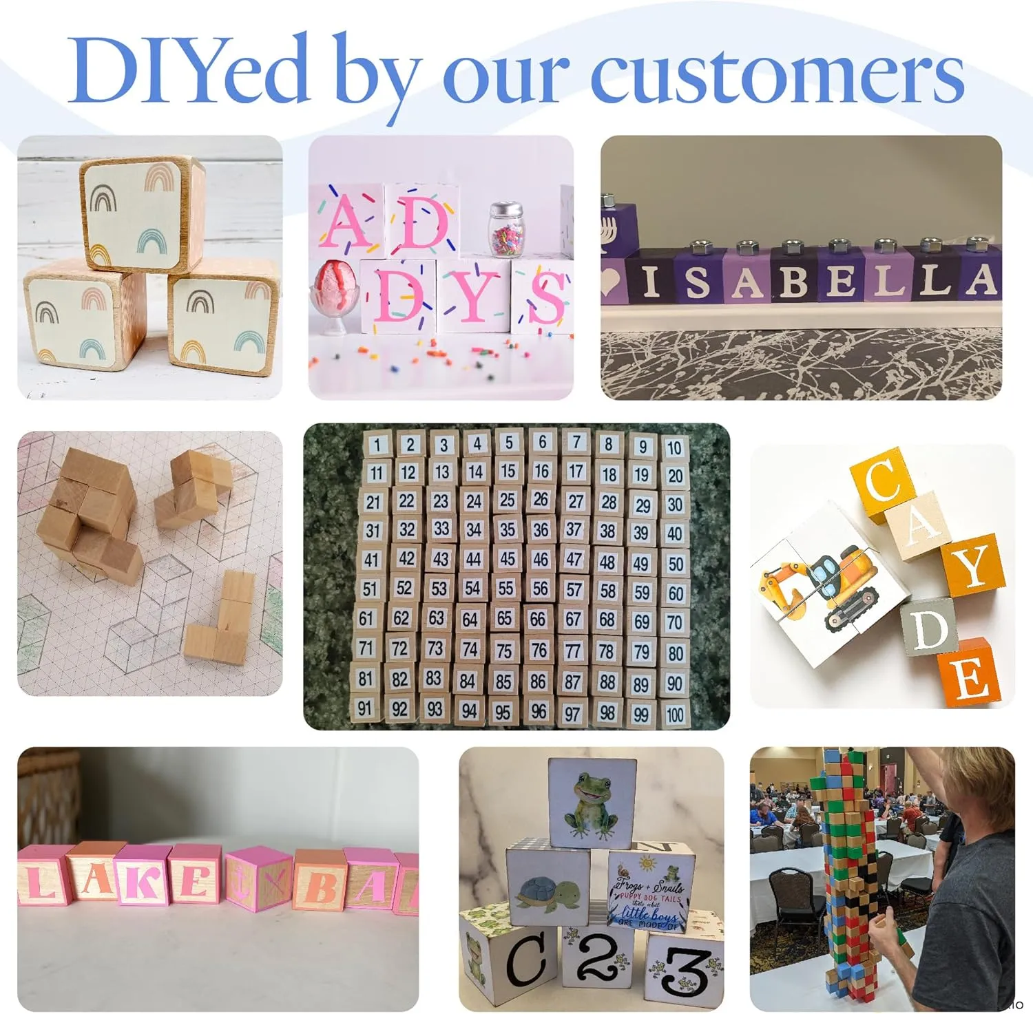 DIY Wood Cubes 1-1/4-inch, Pack of 100 Small Wooden Baby Blocks for Baby Shower, Wooden Blocks for Crafts, STEM, Building, and Blank Wooden Dice, by Woodpeckers