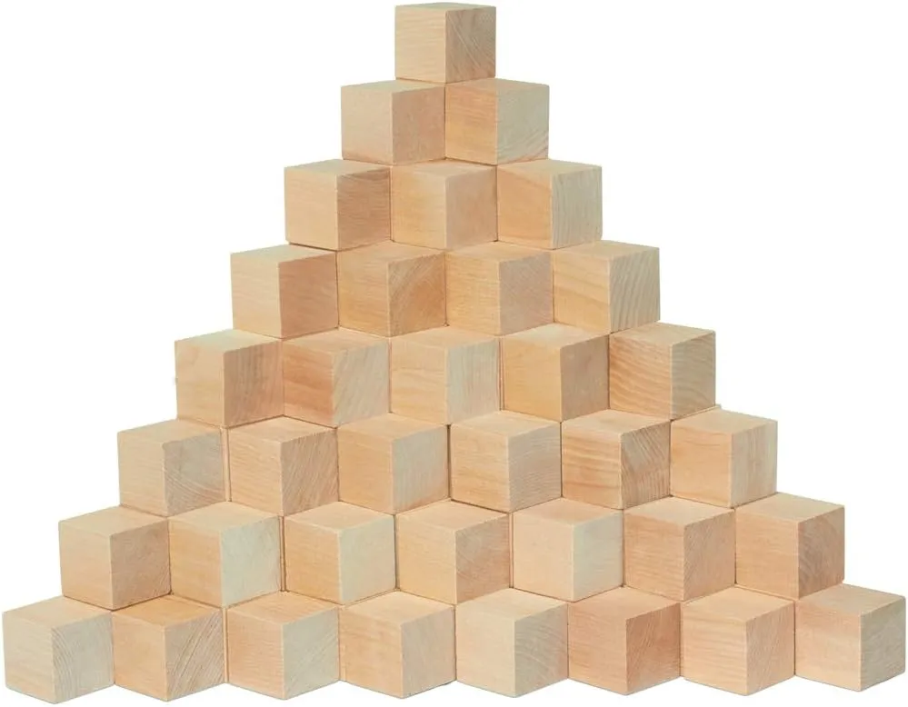DIY Wood Cubes 1-1/4-inch, Pack of 100 Small Wooden Baby Blocks for Baby Shower, Wooden Blocks for Crafts, STEM, Building, and Blank Wooden Dice, by Woodpeckers