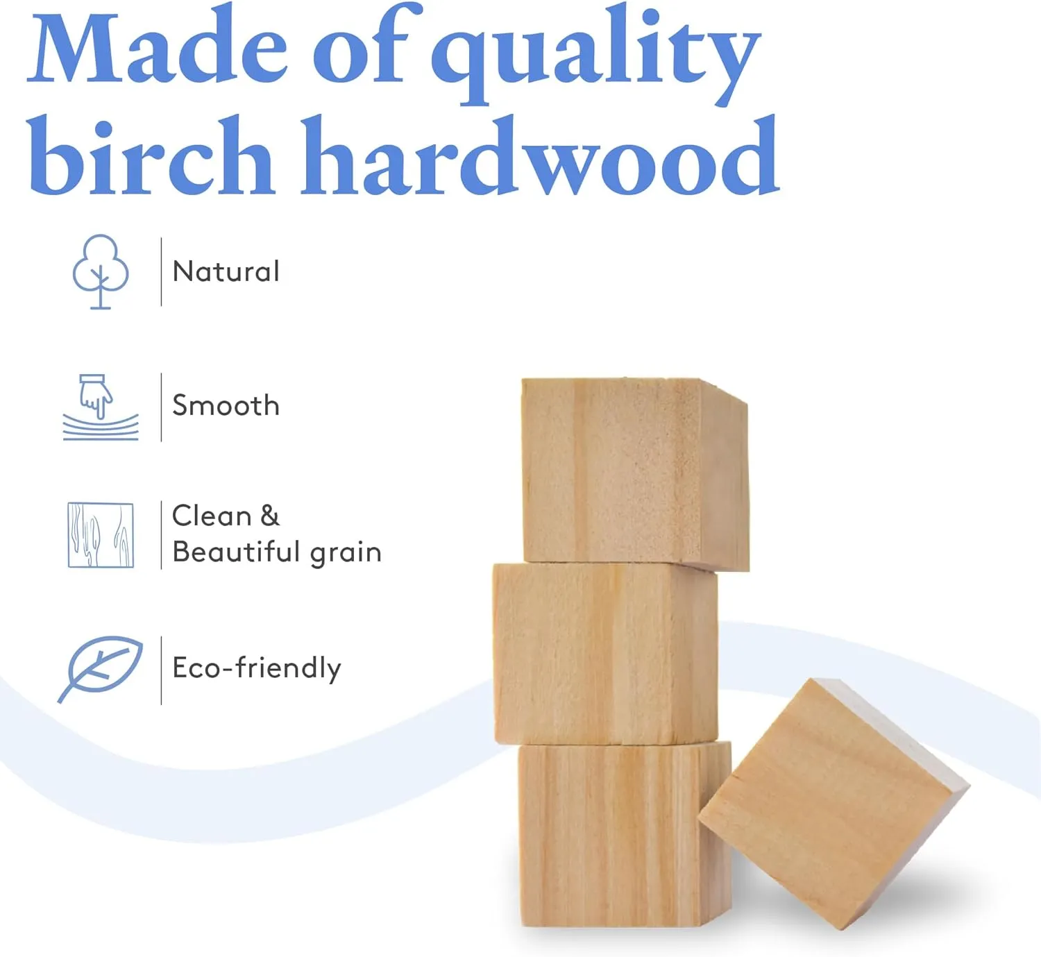 DIY Wood Cubes 1-1/4-inch, Pack of 100 Small Wooden Baby Blocks for Baby Shower, Wooden Blocks for Crafts, STEM, Building, and Blank Wooden Dice, by Woodpeckers