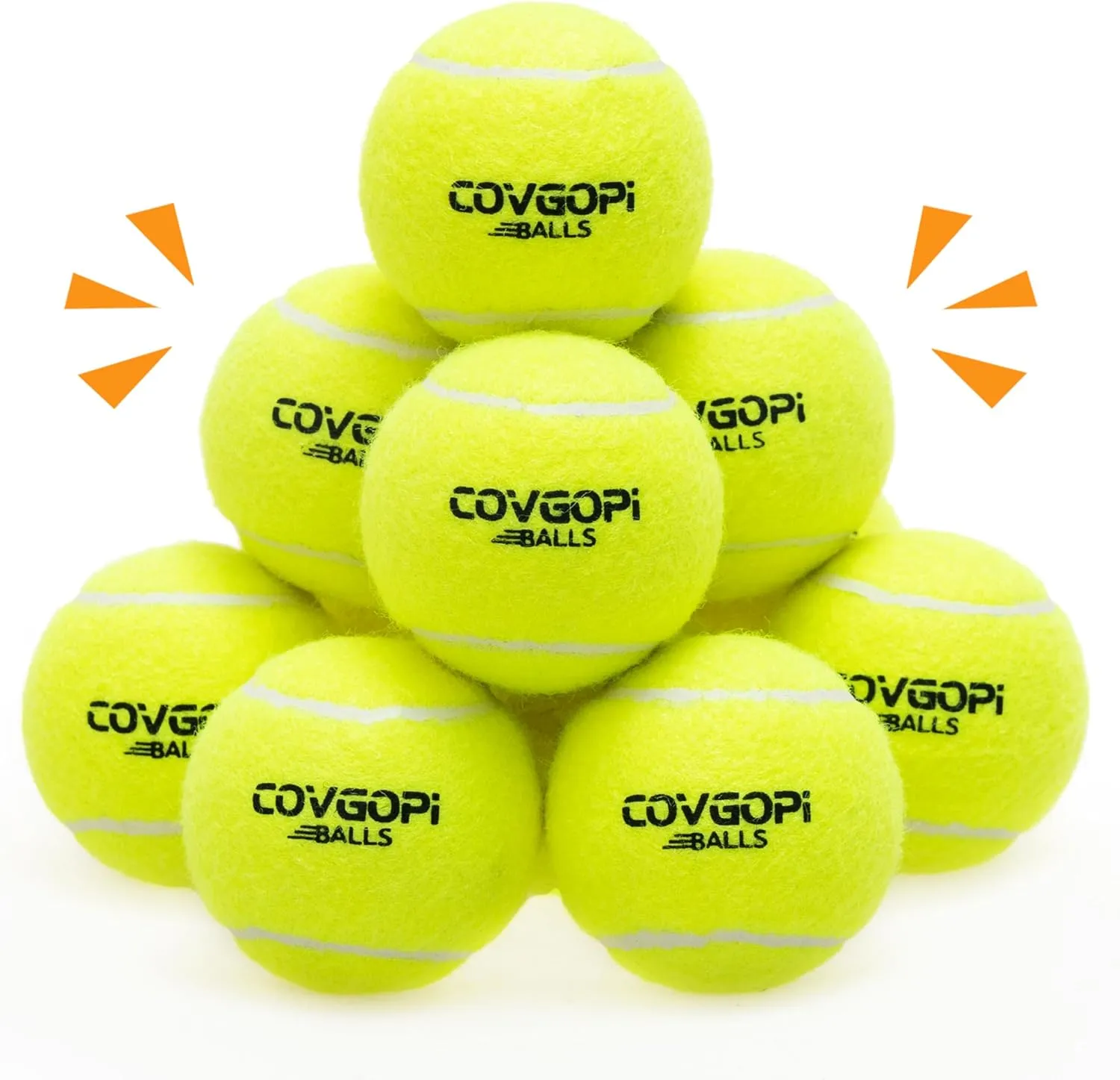 Dog Tennis Balls 12 Pack - Squeaky Interactive Dog Ball Toys for Training, Exercise, Indoor Outdoor Play - 2.5" Rubber Pet Balls for Small, Medium, Large Dogs