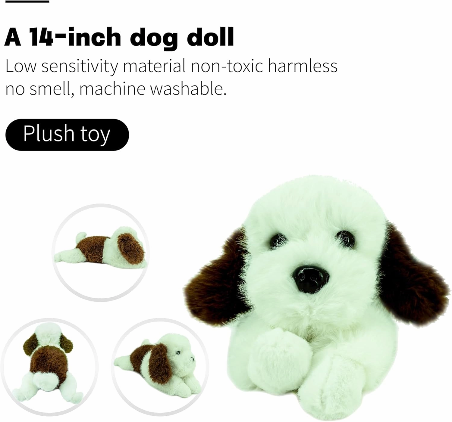 Dog Stuffed Animals 16 inch Cute Dog plushies for Babies Girls Boys Kids Women Snoopy essa Pug Dachshund Puppy Plush Toy Gifts for Halloween (Small Brown)
