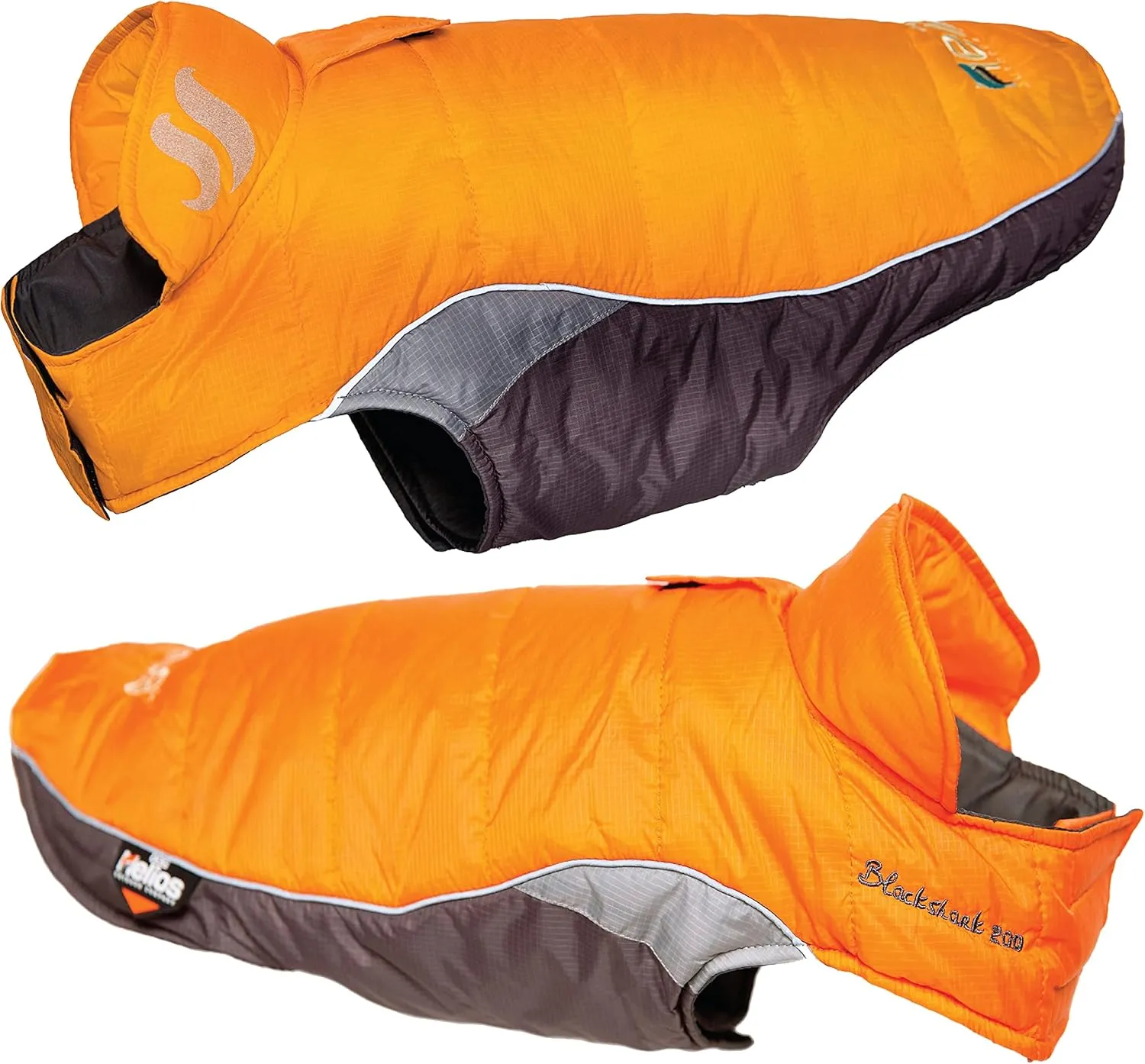 DOGHELIOS 'Hurricane-Waded' Plush Adjustable 3M Reflective Insulated Winter Pet Dog Coat Jacket w/ Blackshark technology, Large, Sporty Orange
