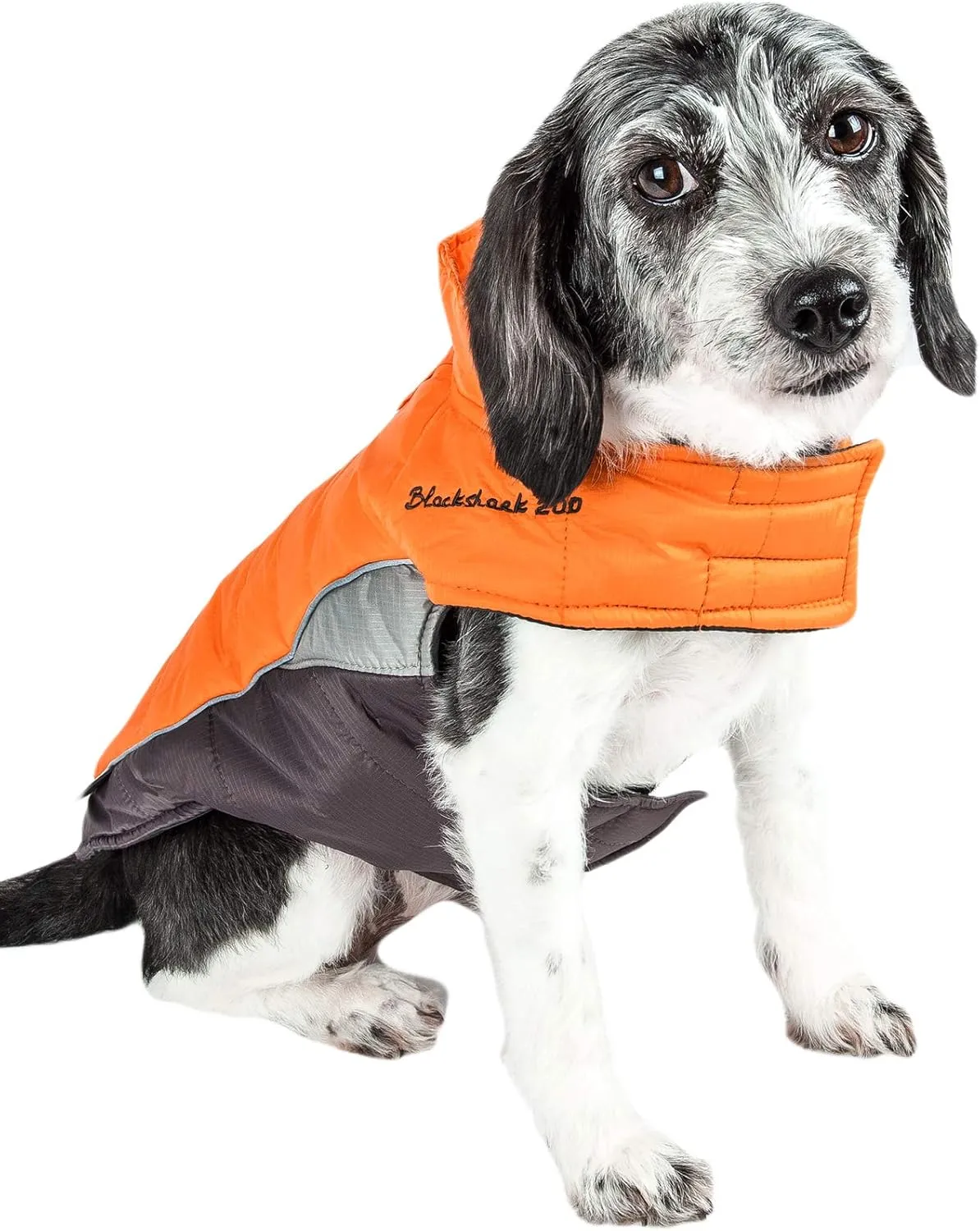 DOGHELIOS 'Hurricane-Waded' Plush Adjustable 3M Reflective Insulated Winter Pet Dog Coat Jacket w/ Blackshark technology, Large, Sporty Orange
