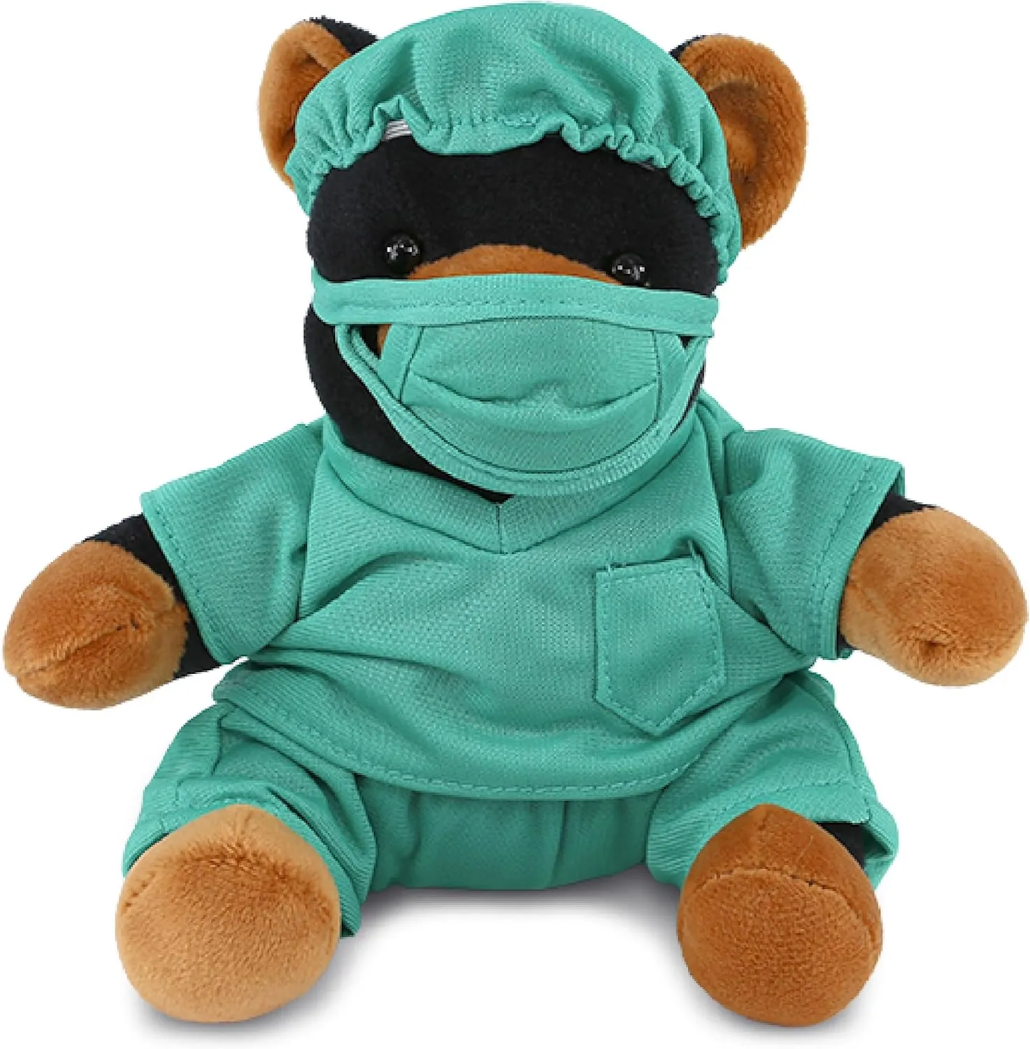 DolliBu Black Bear Doctor Plush Toy - Super Soft Black Bear Doctor Stuffed Animal Dress Up with Cute Uniform and Cap Outfit - Fluffy Toy Plush Gift for Doctor - 6 Inches