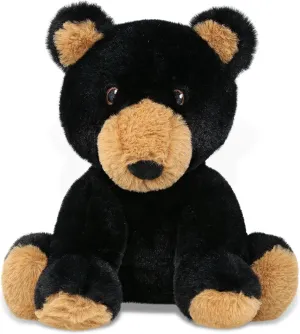 DolliBu Black Bear Eco-Friendly Stuffed Animal – Soft Huggable Bear, Adorable Playtime Bear Plush Toy, Cute Wildlife Cuddle Gifts, Super Soft Plush Doll Animal Toy for Kids and Adults – 9 Inches