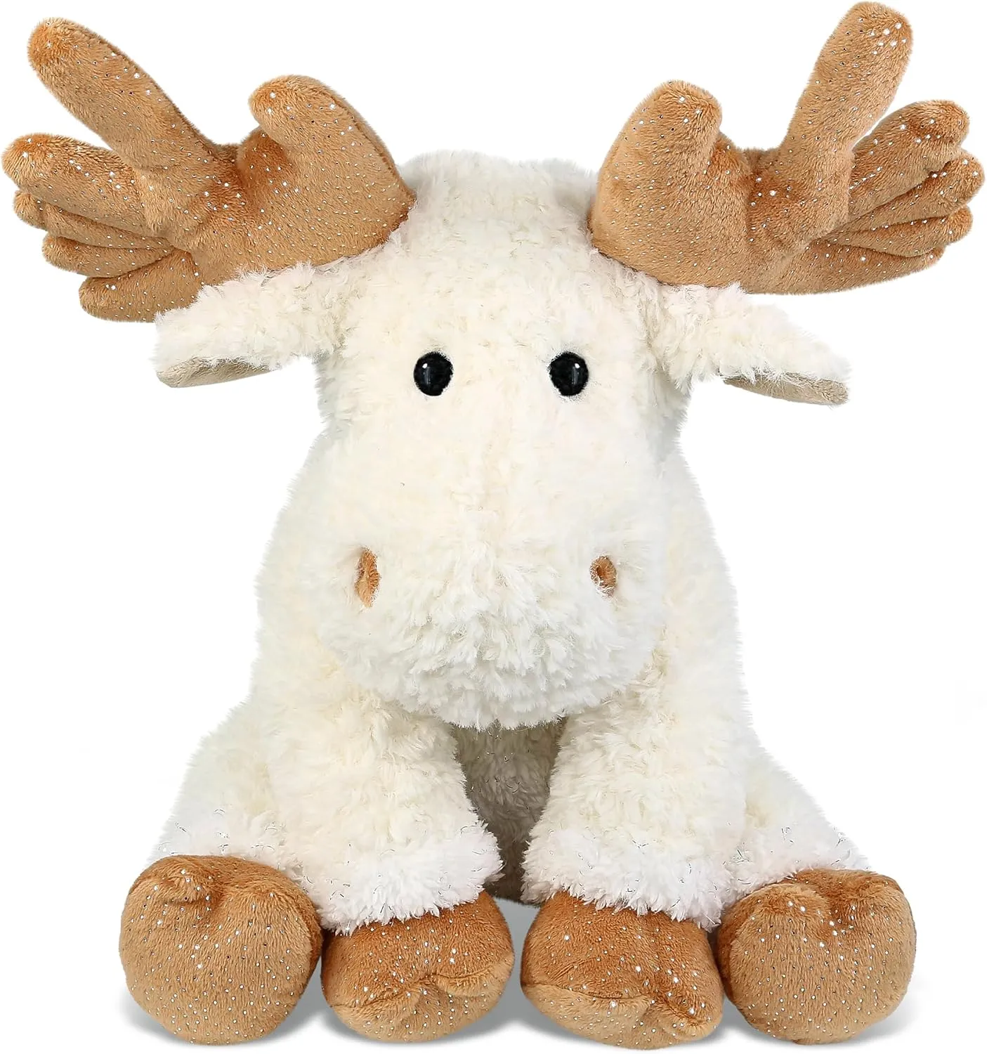 DolliBu Fancy Floppy Moose Stuffed Animal - Soft Huggable Moose Stuffed Toy, Adorable Playtime Wildlife Plush Toy, Cute Cuddle Gifts, Super Soft Plush Doll Animal for Kids - 10.5 Inches