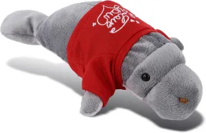 DolliBu I Love You Valentine Plush Grey Manatee - Cute Stuffed Animal with Red Shirt and Name Personalization Gift for Valentines Day, Birthday, Anniversary, Romantic Date - 9 Inches