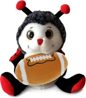 DolliBu Ladybug Stuffed Animal with Football Plush - Soft Huggable Ladybug, Adorable Playtime Ladybug Plush Toy, Cute Wildlife Gift, Personalized Plush Doll Animal Toy for Kids and Adults - 9 Inches