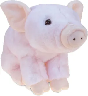 DolliBu Plush Pig Stuffed Animal - Soft Plush Huggable Squat Pig, Adorable Playtime Pink Pig Plush Toy, Cute Farm Life Cuddle Gift for Kids & Adults - 7 Inches